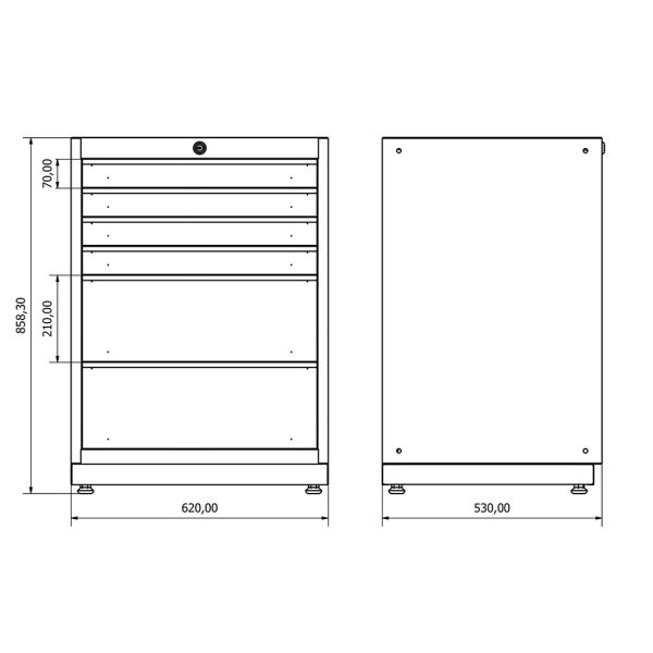 36.18.30.03 Armoire à tiroirs (x6)