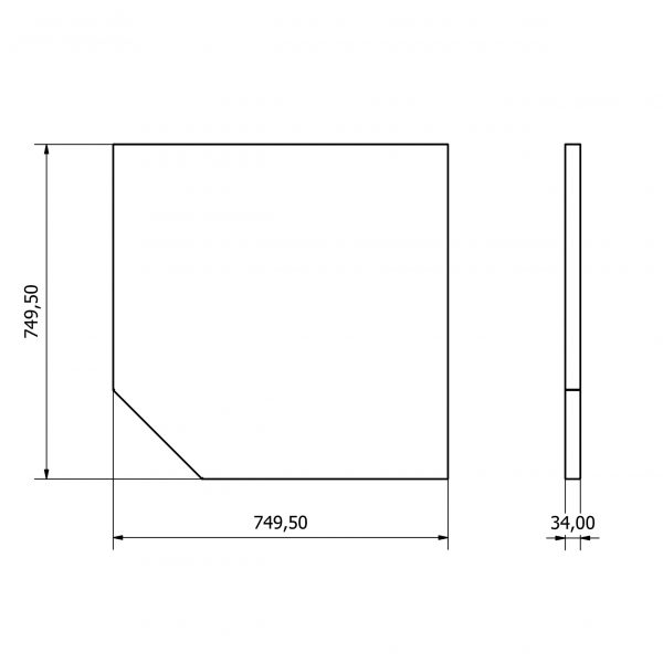 36.18.40.23 Plateau de table en acier inoxydable 750