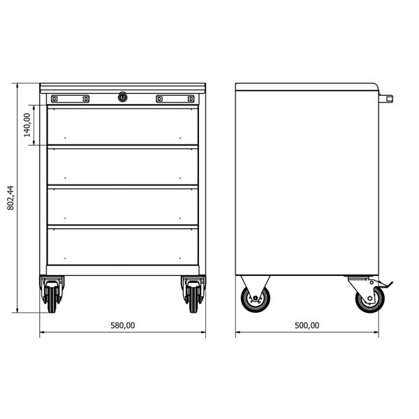 36.18.50.02 Chariot à outils (x4)