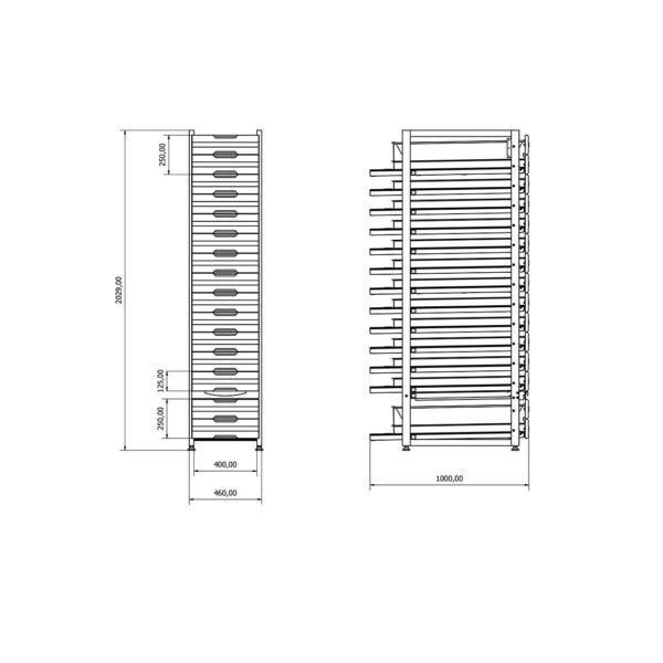 BD.60.10.01 Scaffale per farmacia con cassetti