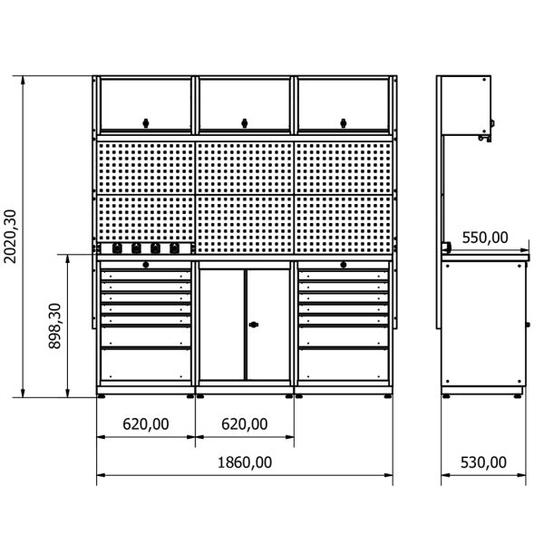 BD.36.18.03 Πάγκος εργασίας Moduline