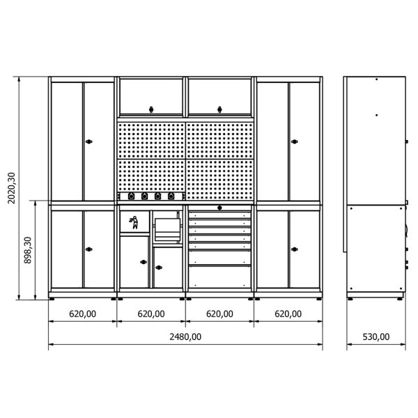 BD.36.18.12 Πάγκος εργασίας Moduline