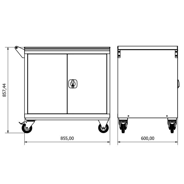 BD.36.44.11 Chariot à outils avec armoire de rangement