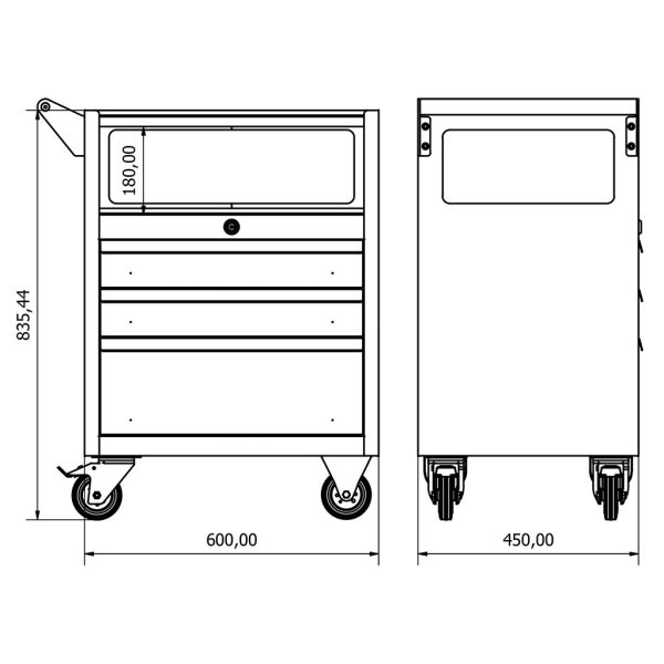 BD.36.44.61 Carrello portautensili a 3 cassetti