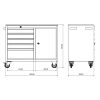 BD.36.44.69 Carrello portautensili a 5 cassetti