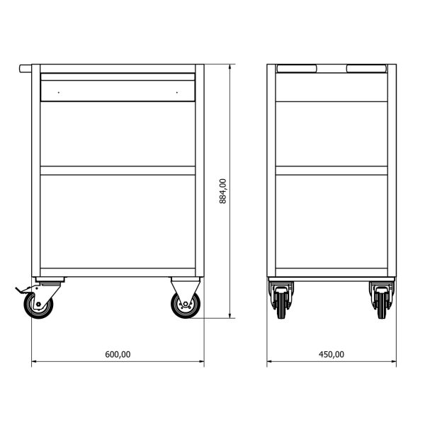 BD.36.44.72 Single-Drawer Tool Cart